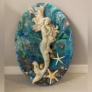 Mermaid Wall Art with Starfish Accents